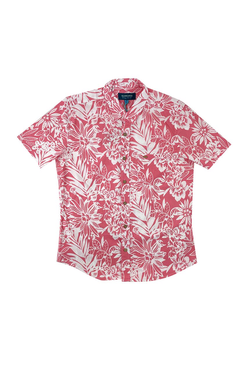 corail Chemises hawaïennes pour hommes Chemises tissées boutonnées en vente sur Faire