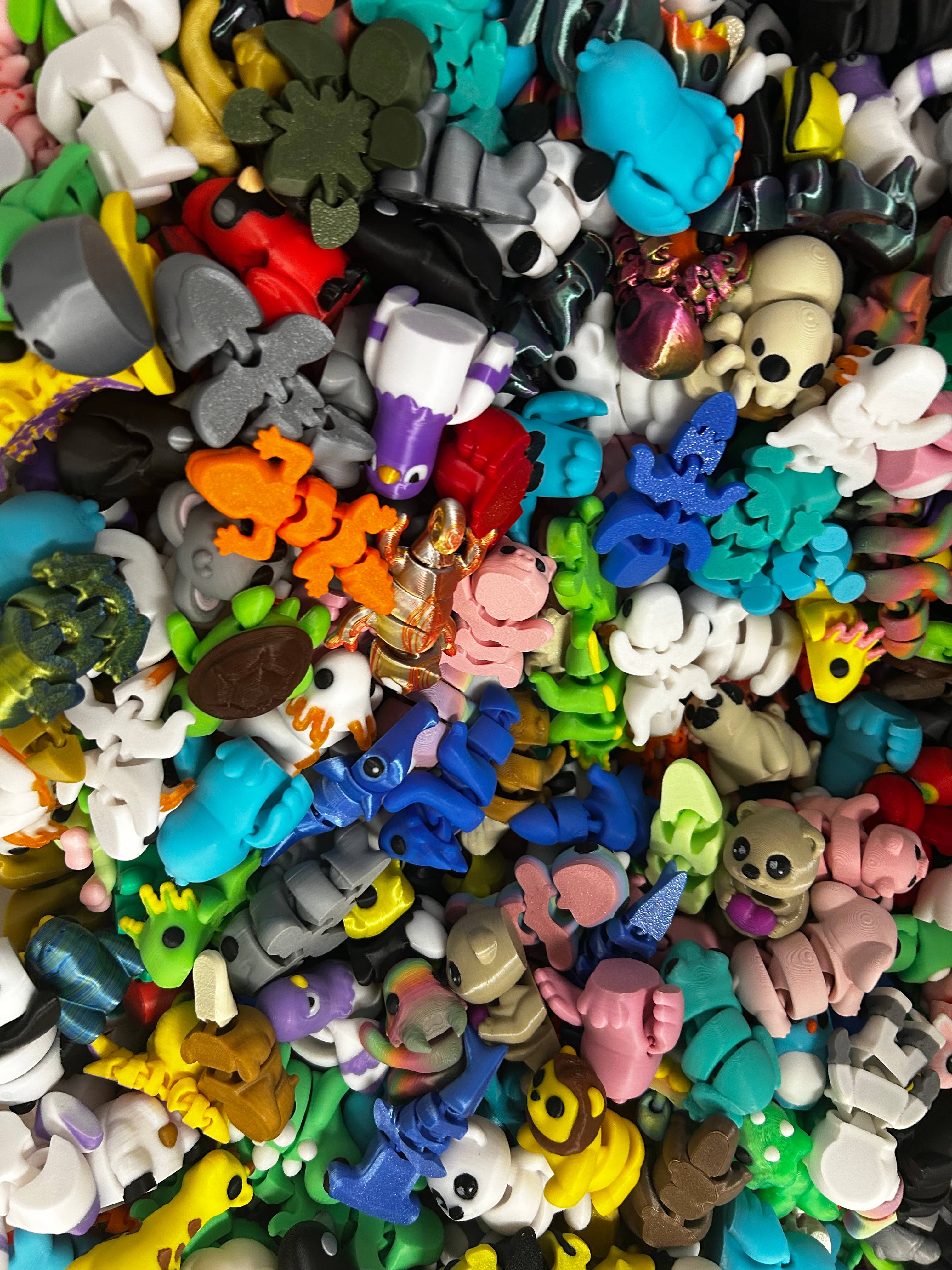 3D in Paradise - Vente Fidget/jouet anti-stress – enfant - Lot de 100 mini jouets anti-stress articulés en forme d'animaux imprimés en 3D6