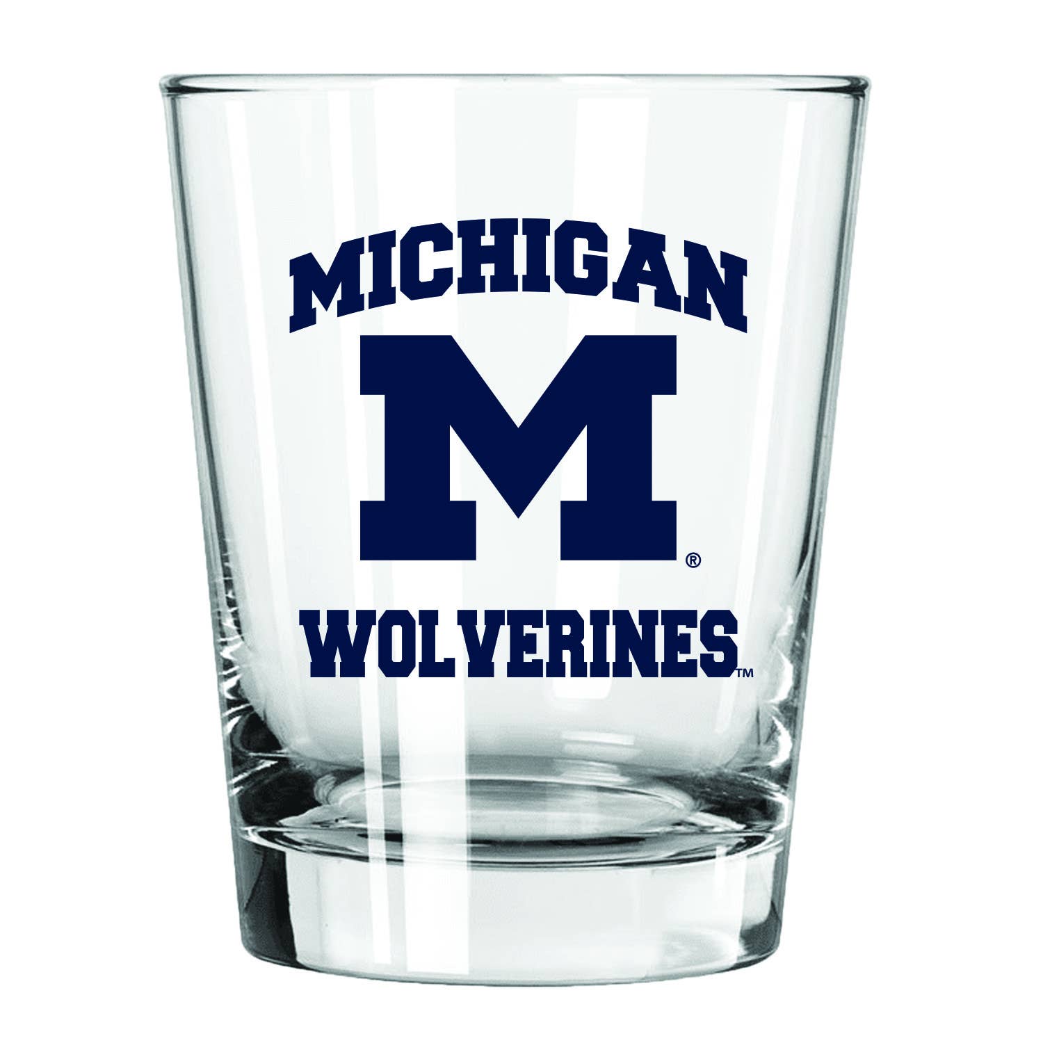 The Memory Company - Wholesale Cocktail/Liquor Glass - 15oz Old Fashioned w/Arches Logo, Michigan Wolverines0