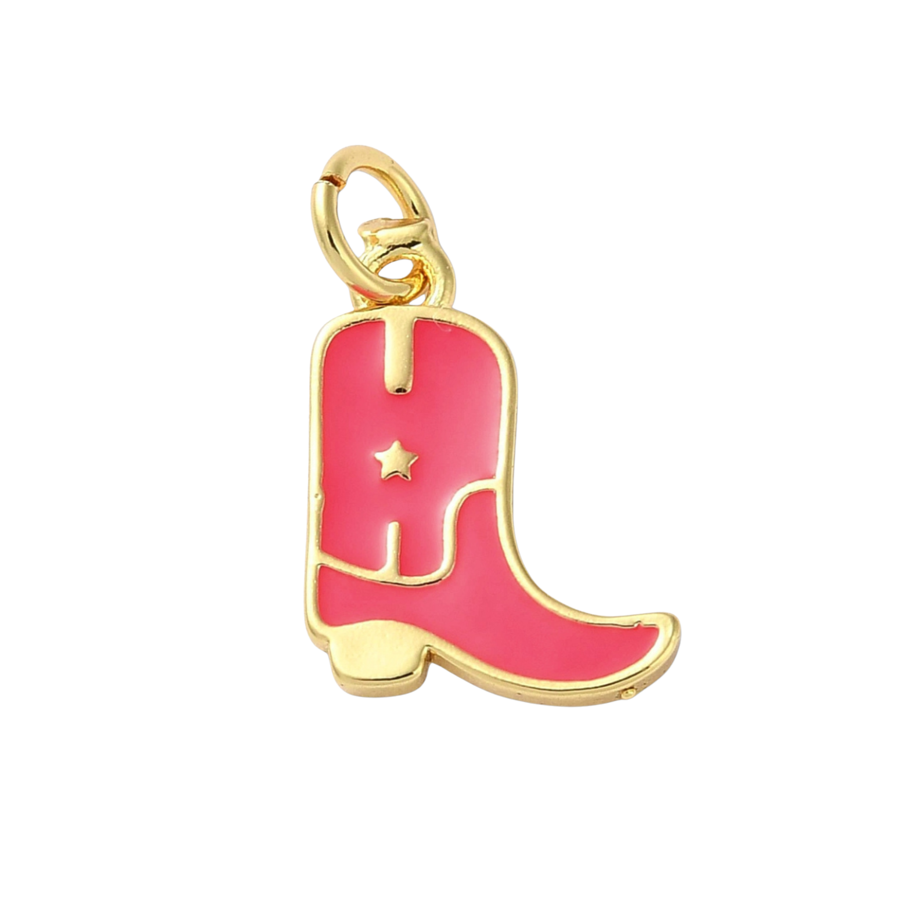 Love, Paige Designs - Wholesale Individual Charm/Pendant - 18k Gold Plated Brass Star Cowboy Boot Charm6