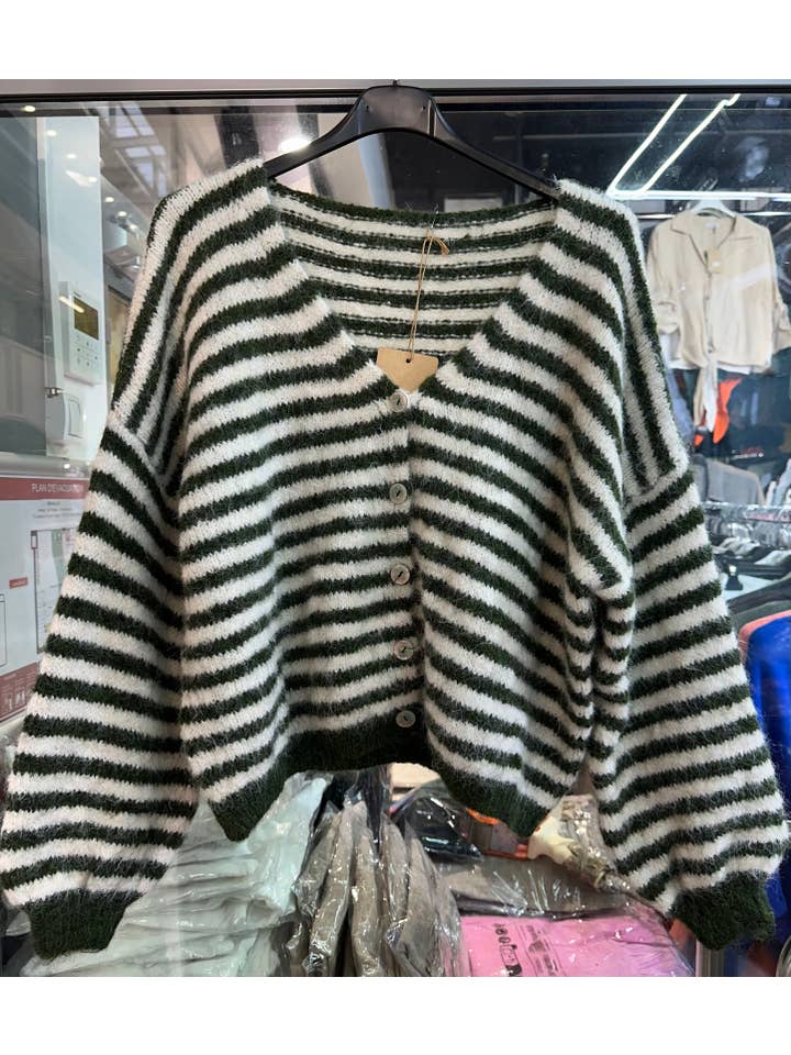 LÉA & LUC - Wholesale Cardigan - Women's - Striped cardigan REF. 5106224