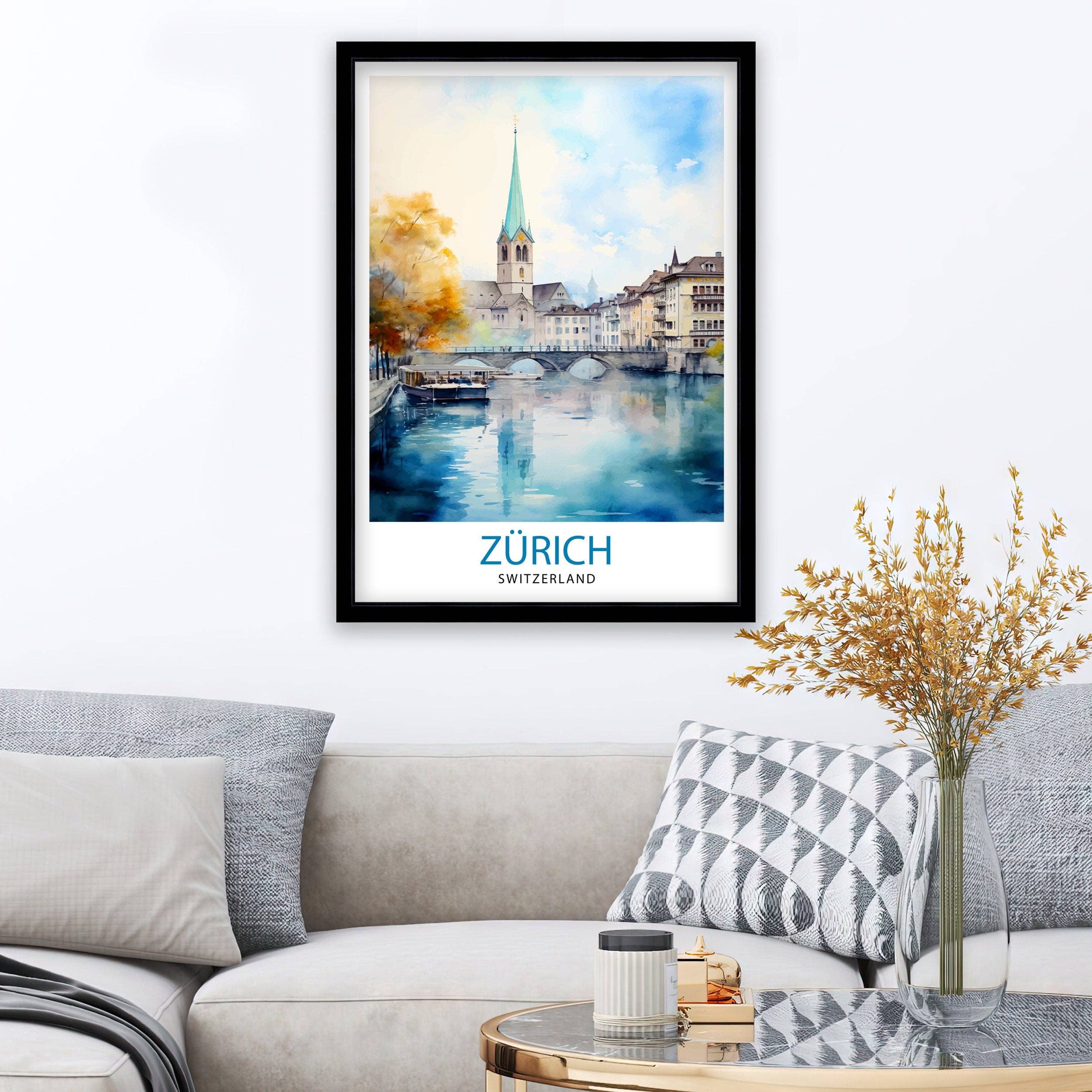 InkNPrintz – wholesale Art print – Zurich Switzerland Travel Poster Zurich5