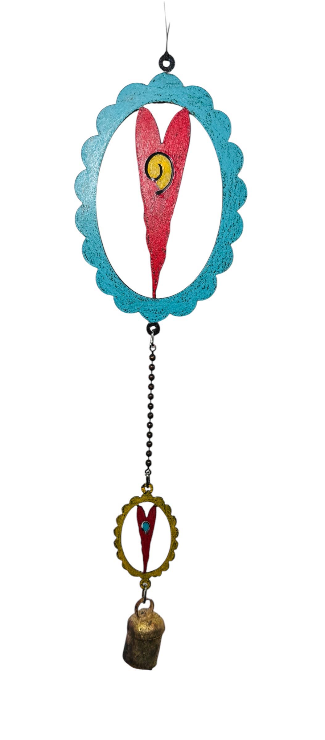 Whimsies – wholesale Vindspel – Hjärta vindspel Hjärtlig återvunnen metallgåva trädgårdsälskare2