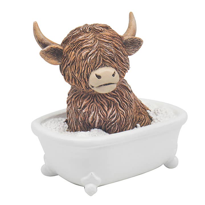 Joe Davies - Wholesale Decorative Figurine - Hughie Highland Cow In Bath