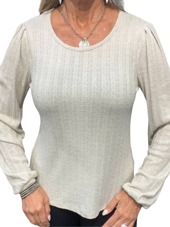 ST81JN16A-O - Flocons d'avoine - Haut à manches longues en tricot A2747 pour la vente par K & C Clothing, Inc.