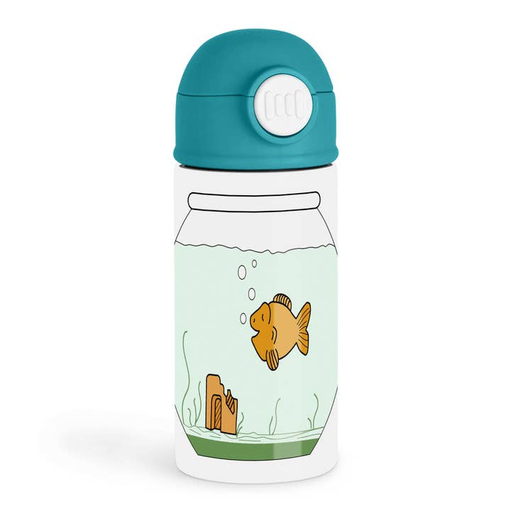 3dRose - Wholesale Water Bottle - 3dRose, Gold Fish In Bowl, Kids Water Bottle