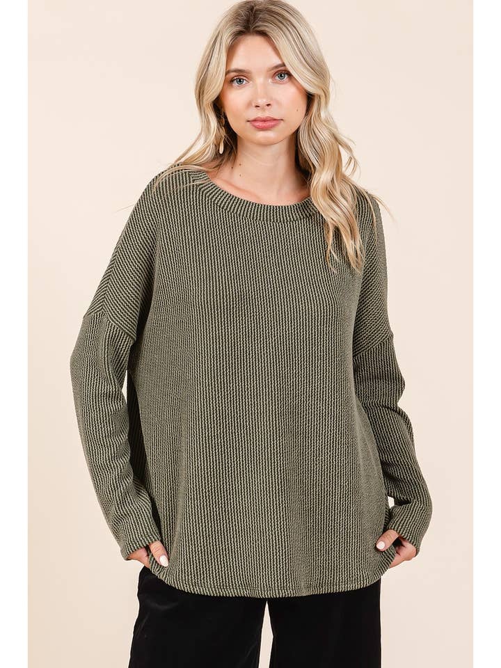 mittoshop - Wholesale Tunic - Women's - URBAN RIB KNIT LONG SLEEVE RELAXED FIT TOP2