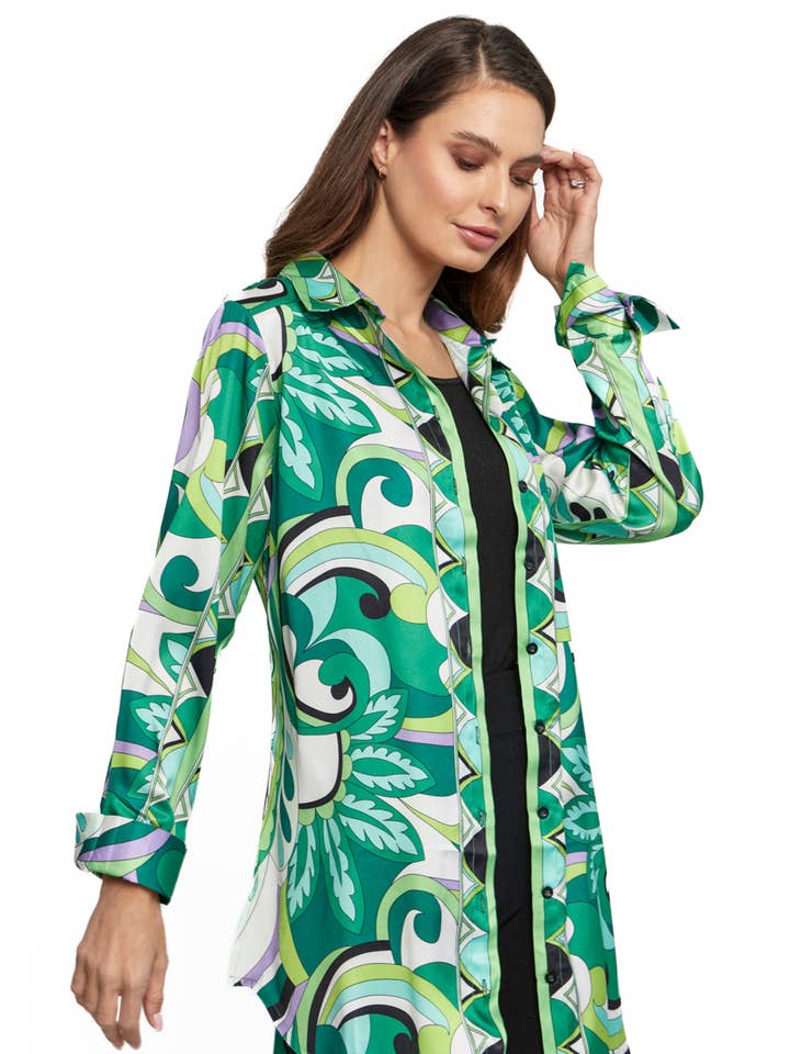 Camicia tunica a maniche lunghe ispirata all'arte AD2306-A per la vendita all'ingrosso da parte di Adore