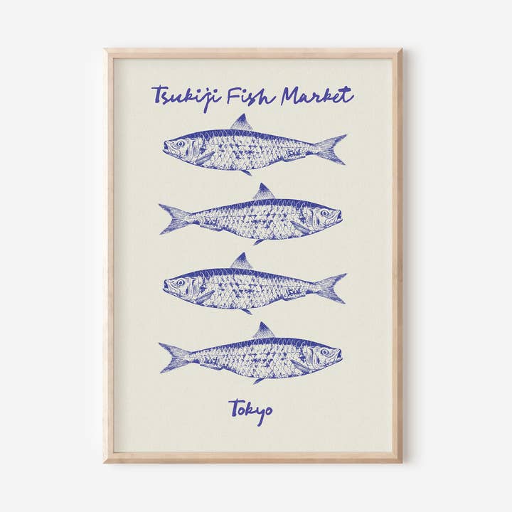 Fish Market Print for wholesale by byKHAY
