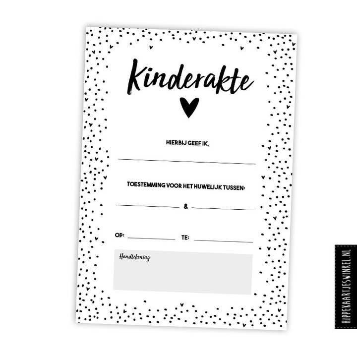 Kinderakte bruiloft voor wholesale door Hippekaartjeswinkel