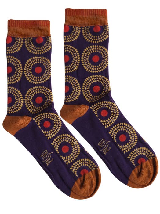 Ife Dark purple - Organic Cotton Socks for wholesale by Olisha socks