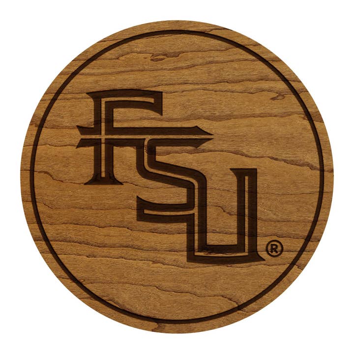 Florida State University FSU Coaster – Crafted from Cherry or Maple Wood – Florida State Seminoles for wholesale by LazerEdge