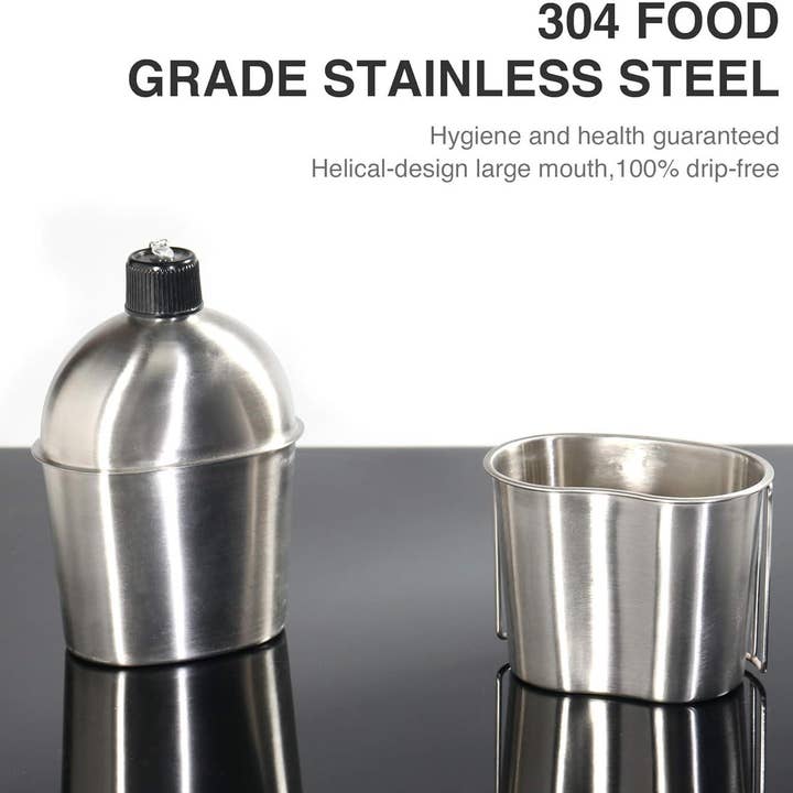 VIGOR - Wholesale Water Bottle - High Quality Stainless Steel Canteen Military with Cup and G
