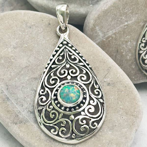 Goddess Design Studio - Wholesale Jewelry Set - Sterling Silver Green Opal Bracelet, Earrings & Pendant2