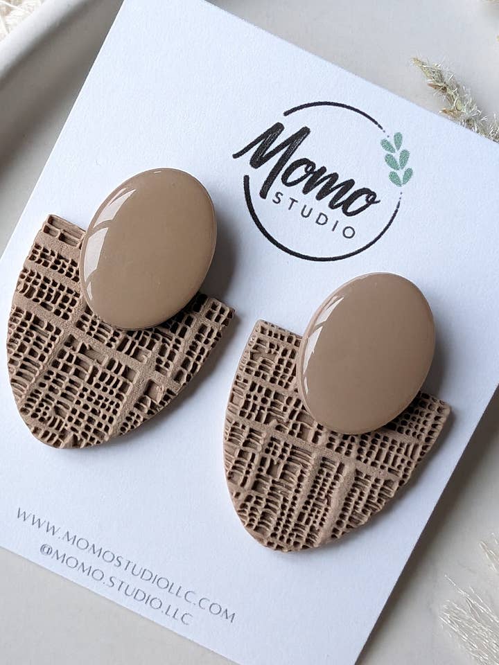 Statement Stud - Strong Neutrals Palette - Silk for wholesale by Momo Studio LLC