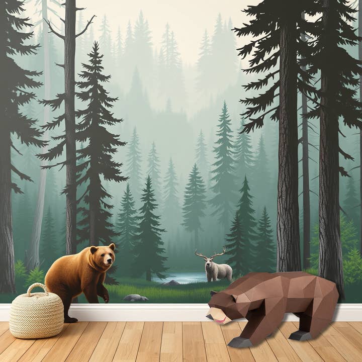 Sofs Designs - Wholesale DIY Craft Kit - DIY Grizzly Brown Bear 3D LUX paper origami model Kit