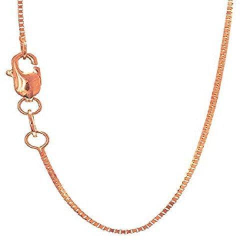 10k 18" REAL Yellow or White or Rose/Pink SOLID Gold .45mm Thick Shiny Classic Box Chain Necklace for Pendants and Charms with Lobster Clasp for wholesale by The Diamond Deal