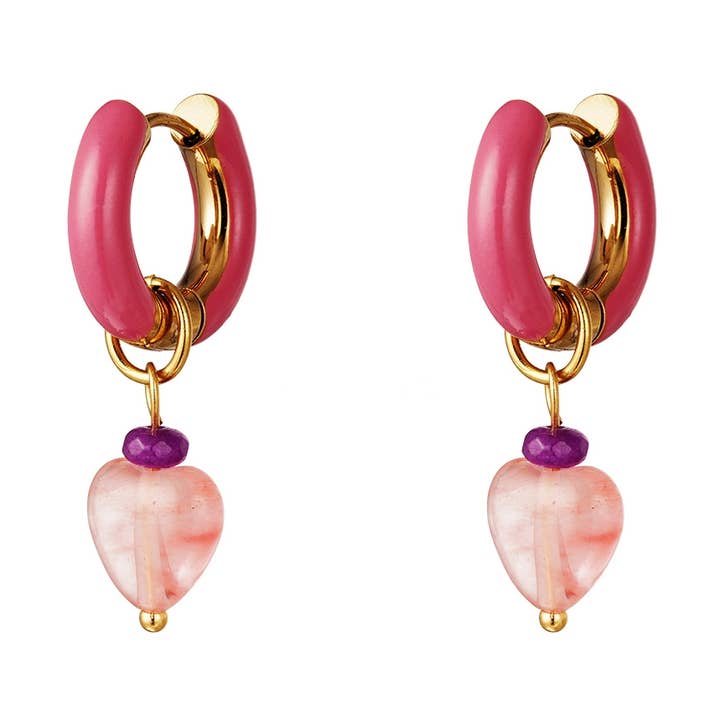 Earrings with Colored Charm Large for wholesale by SHINE BUY