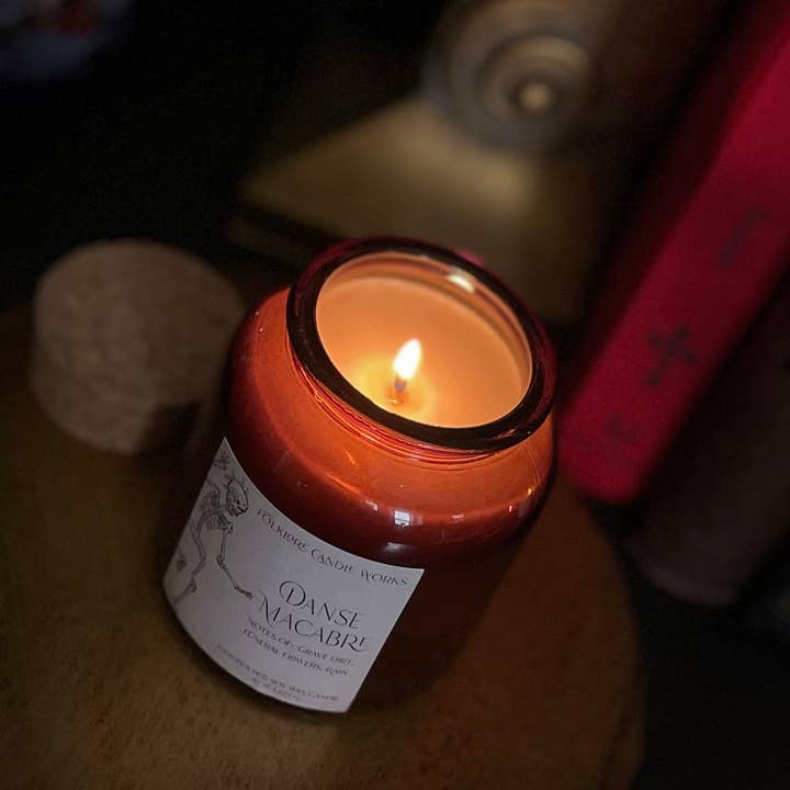 Folklore Candle Works - Wholesale Jar/filled candle - Danse Macabre || 8 oz. Gothic Candle | Rain Scent2