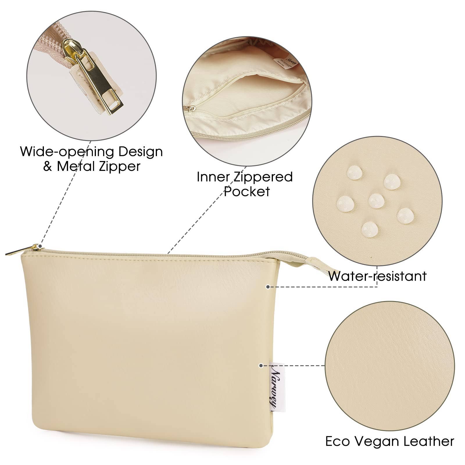 wandf - Wholesale Make-up/cosmetic bag - NW5808 Vegan Leather Travel Makeup Cosmetic Pouch6