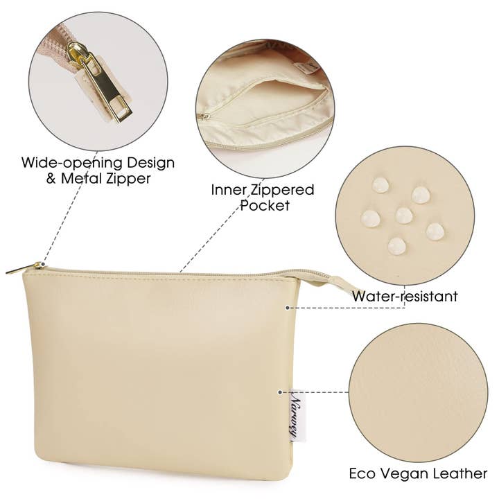 wandf - Wholesale Make-up/cosmetic bag - NW5808 Vegan Leather Travel Makeup Cosmetic Pouch6