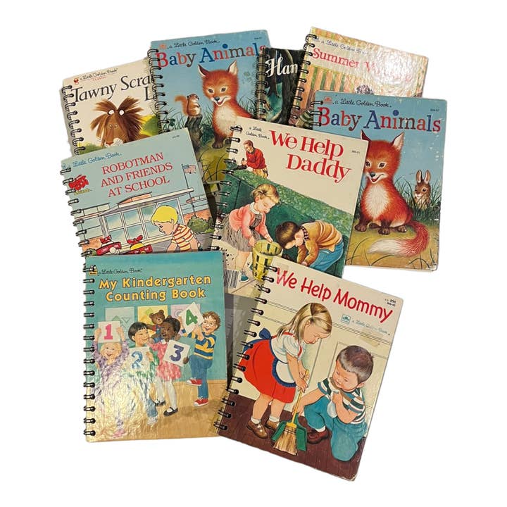 StuckOnU Art - Wholesale Journal/Diary - Lot of 5 Classic Little Golden Book Journals: Upcycled books