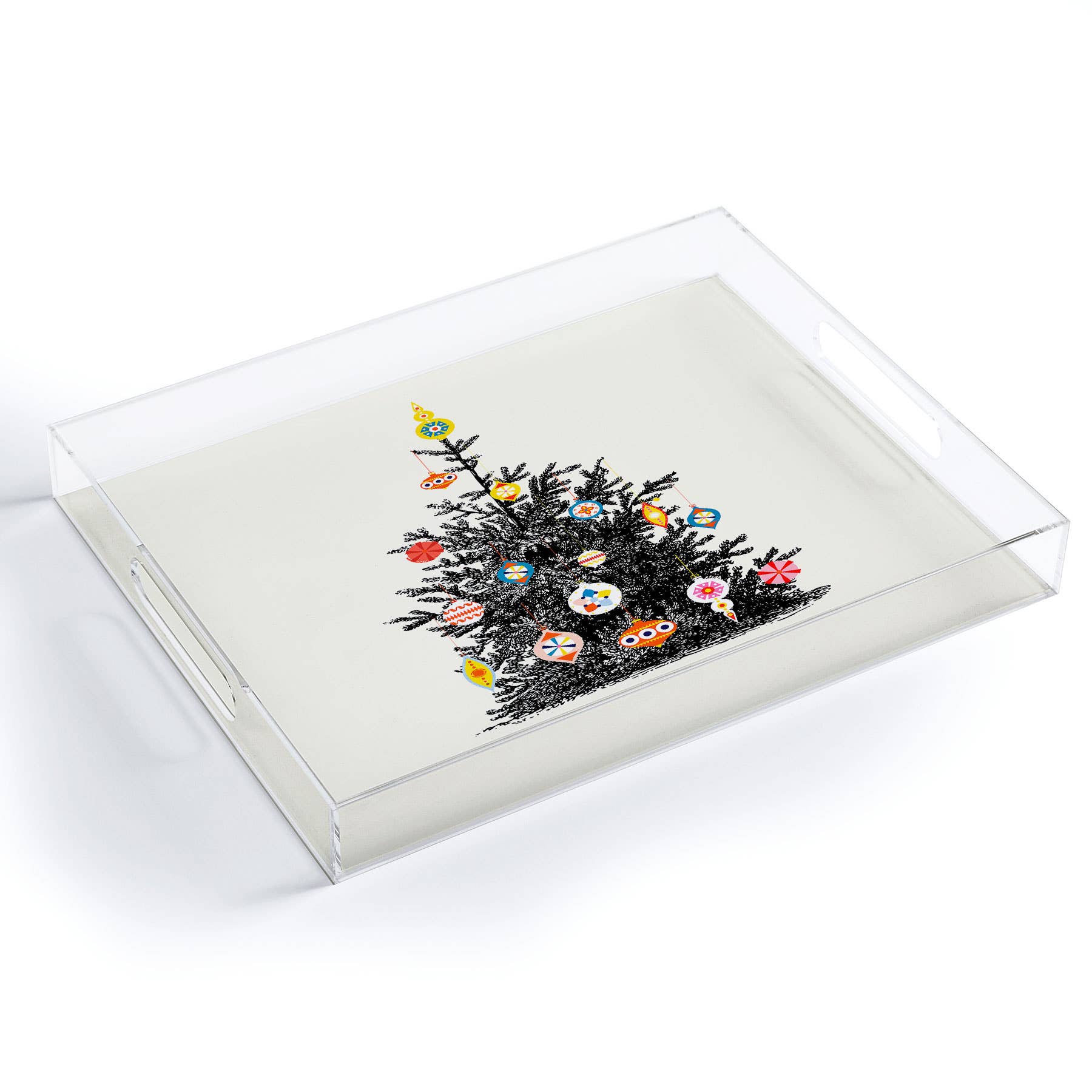 Deny Designs - Vente Plateaux décoratifs - Plateau en acrylique pour sapin de Noël décoré rétro de Showmemars4