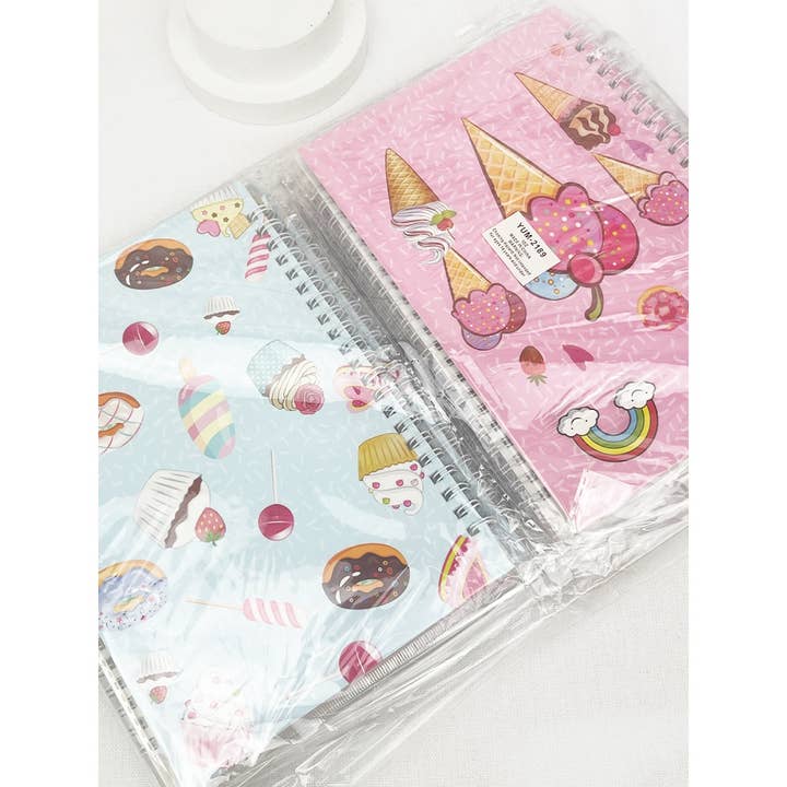 MIX COLOR Large Size Dessert and Candy Design NoteBook for wholesale on Faire