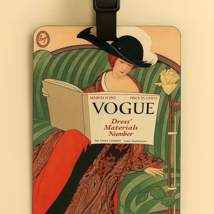 Jolitee - Vente Étiquette pour bagage - Étiquettes de bagages en cuir végétalien : Art d'affiche vintage7