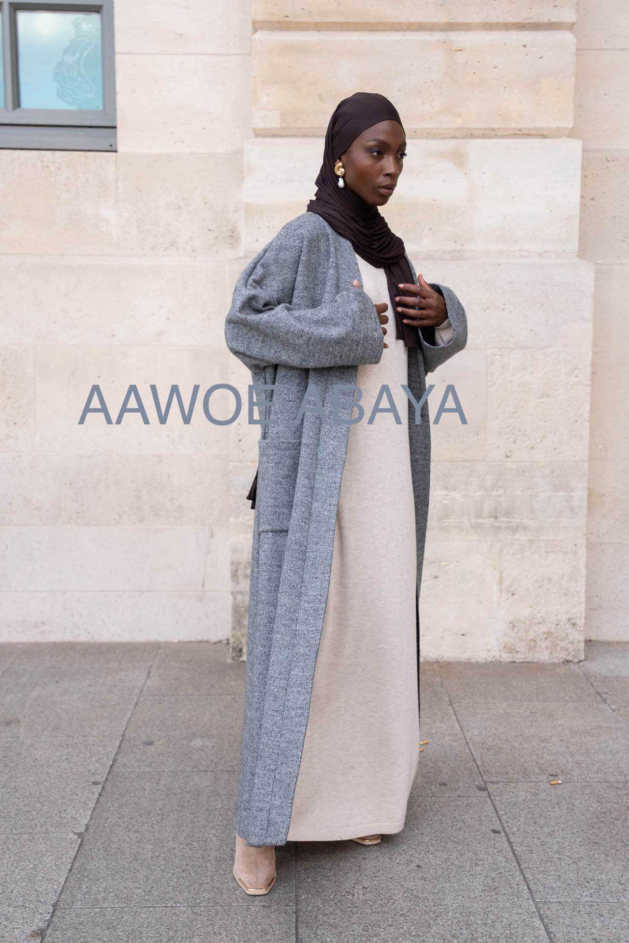 Aawoe Abaya – Casaco - Mulher por atacado – Casaco longo de inverno - comprimento 145 cm - 21604