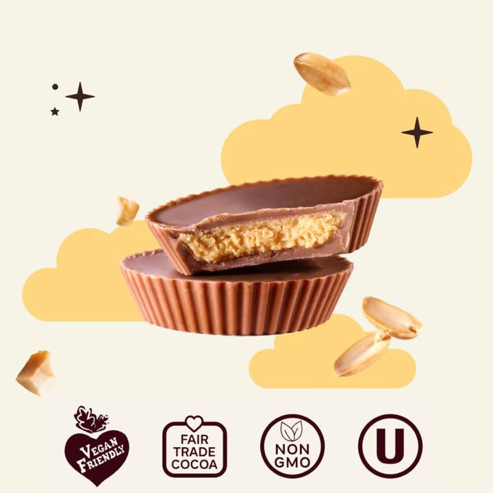 7th Heaven Chocolate - Wholesale Chocolate Bar - Vegan Oat Milk Chocolate Bar - Peanut Butter Cups, Kosher