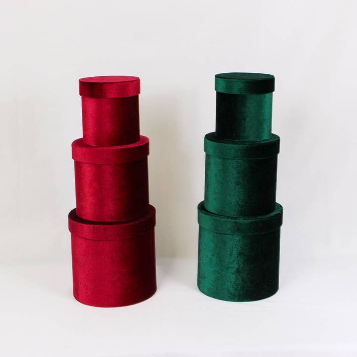 Elegant Design Supply - Wholesale Gift Box - Velvet Round Flower Hat Box with Lid5