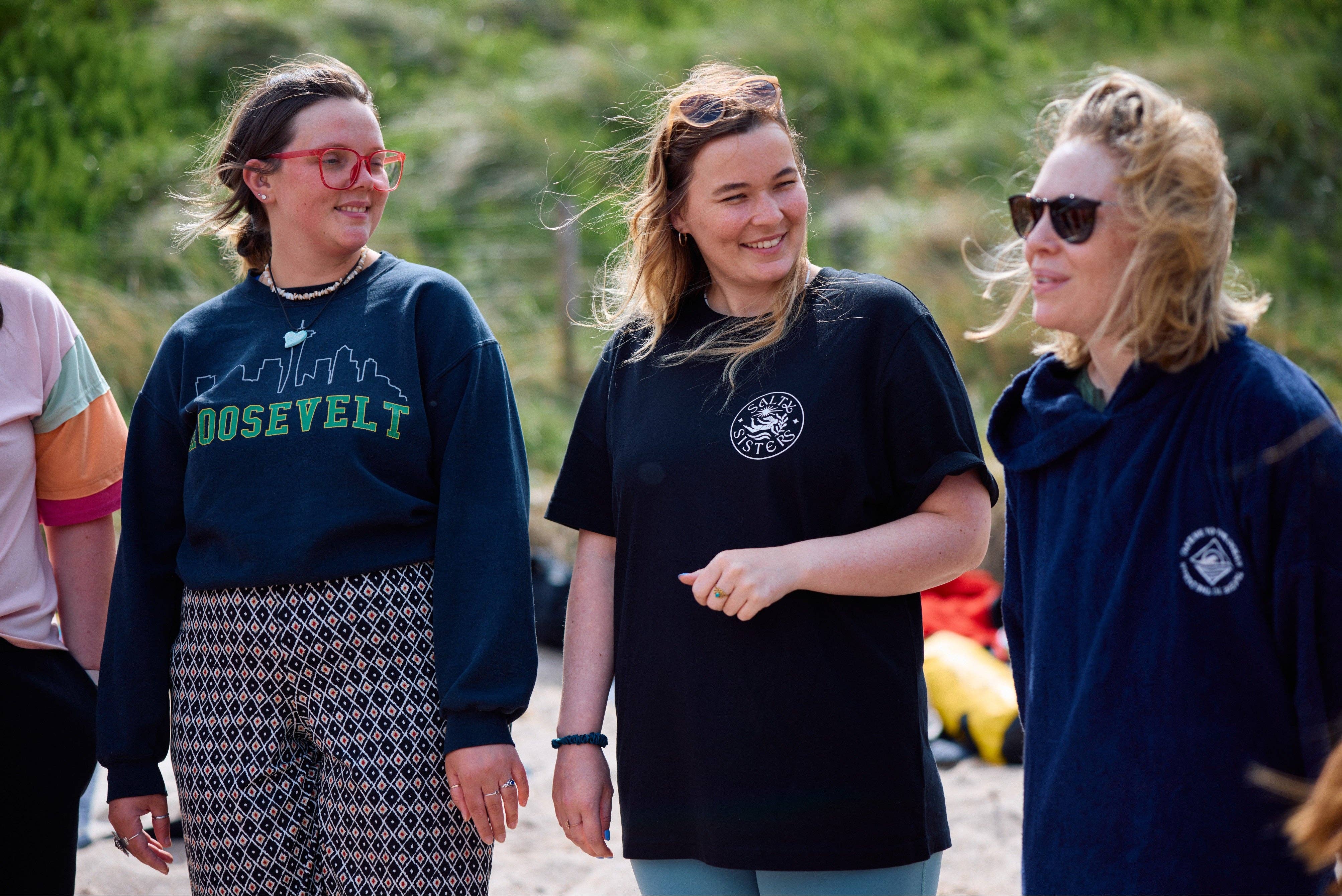 Salty Sisters - Wholesale Screen Printed T-Shirt - Women's - Long Unisex Relaxed Heavy T-shirt0