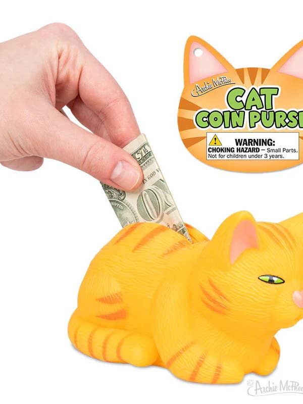 Münztasche in Form einer orangefarbenen Tabby-Katze für den Großhandel von Incognito