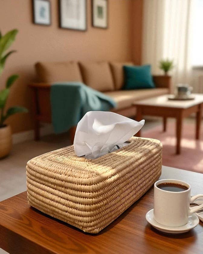 HandmadeBestSeller - Wholesale Tissue-doosje - Handgeweven Palmblad Tissuedoos – Natuurlijke Decoratie0