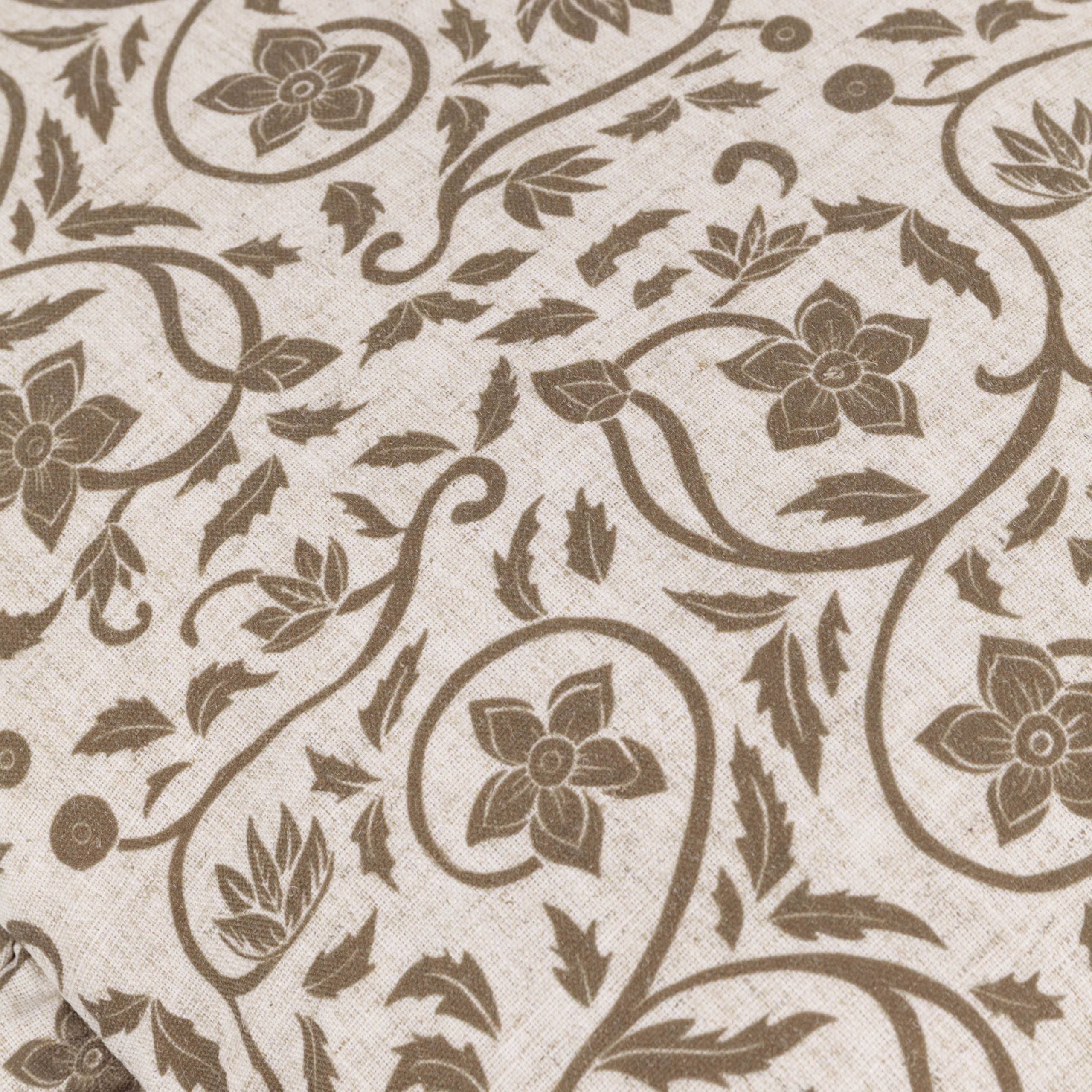 Linen Filigree Printed Ruffle Cushion Linen/Olive for wholesale on Faire5