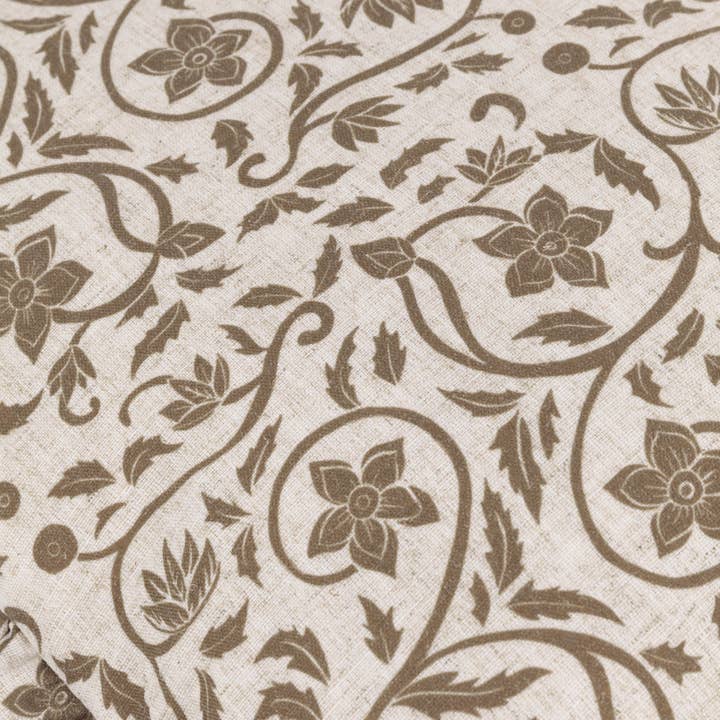 Leinen/Olive Leinen-Filigran bedrucktes Rüschkissen Leinen/Olive für den Großhandel auf Faire5