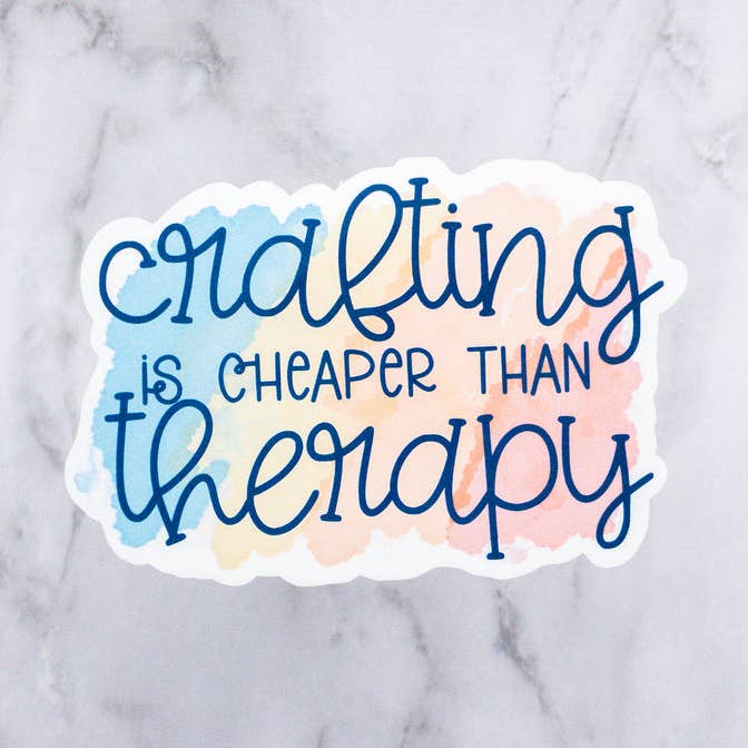 Knutselen is goedkoper dan therapie-humorsticker voor wholesale door MaMarie & Co.