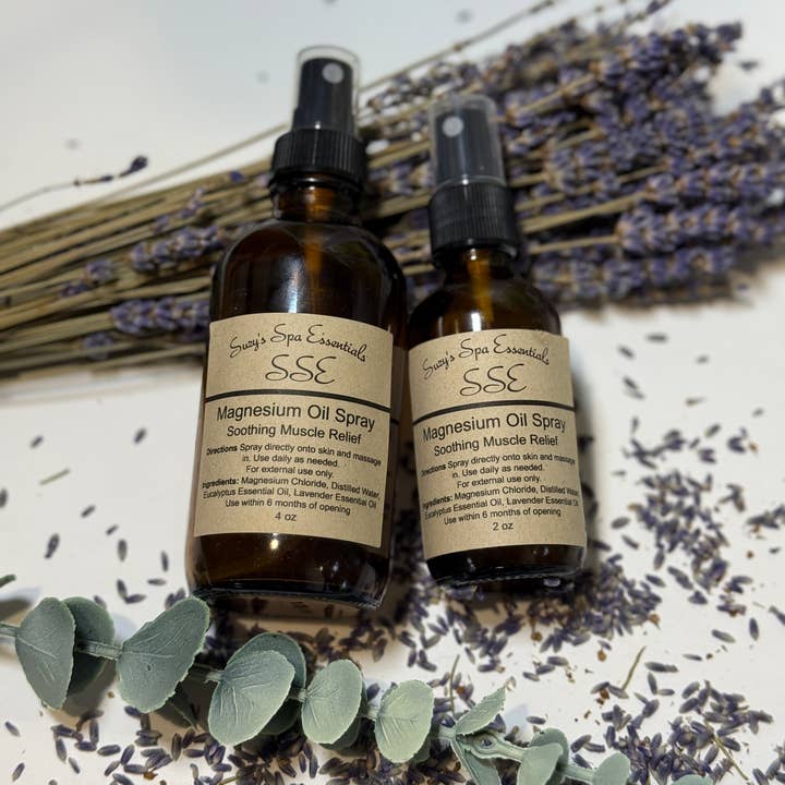 Suzy Spa Essentials - Wholesale Aromatherapy Mist - Magnesium Oil – Lavender + Eucalyptus Muscle & Sleep Spray1