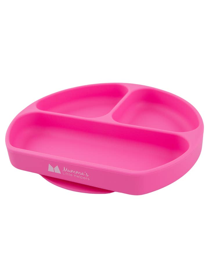 Baby & Toddler Silicone Suction Plate 3 Sections - Pink for wholesale by Mumma's Little Helpers