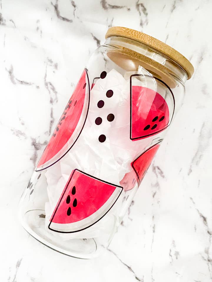 Tasse en verre de 16 oz pastèque pour la vente par Lyla & Rose