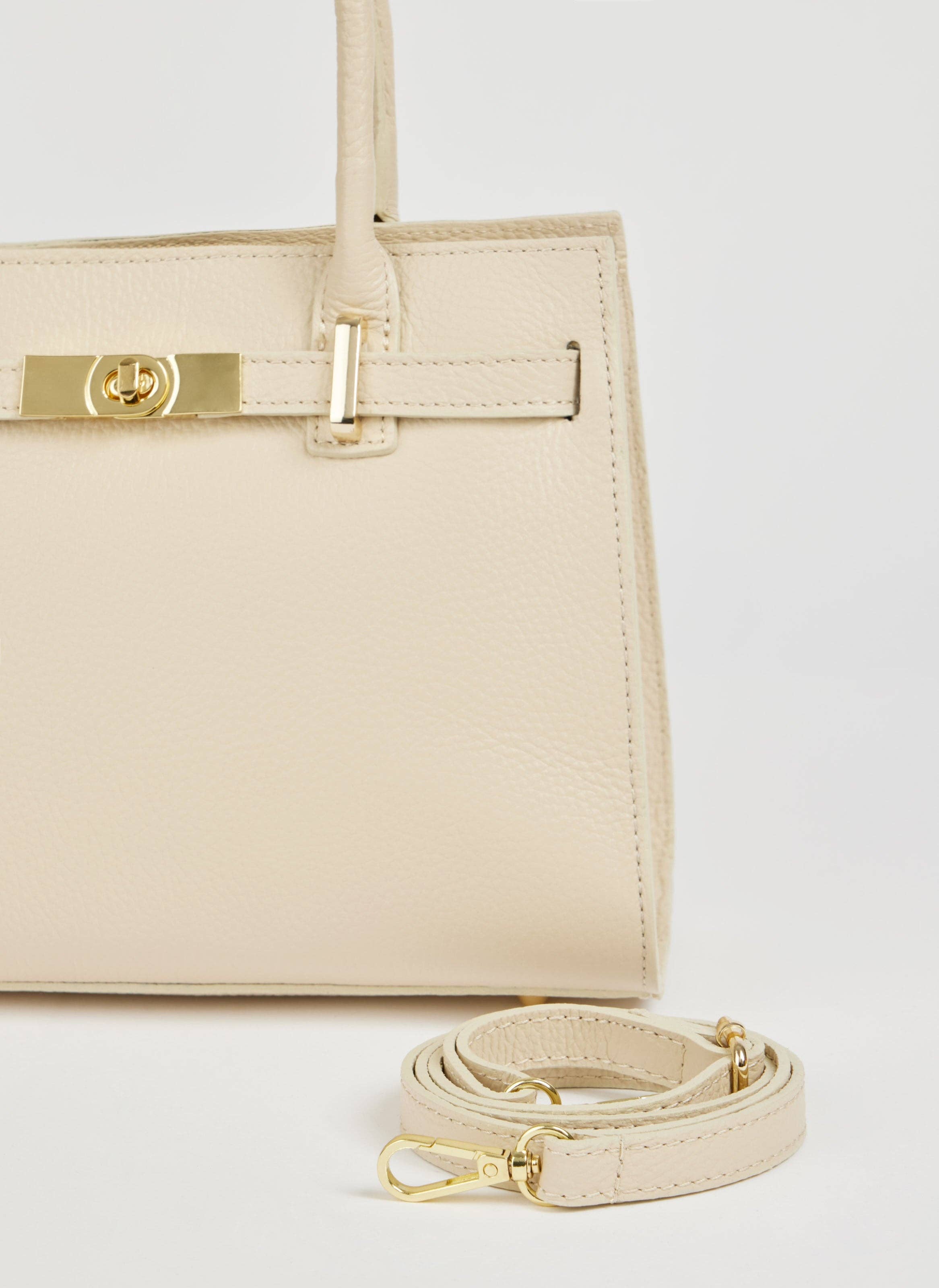 Prestige Milano - Wholesale Tote Bag - Women's - Borsa Grace in pelle Togo beige5