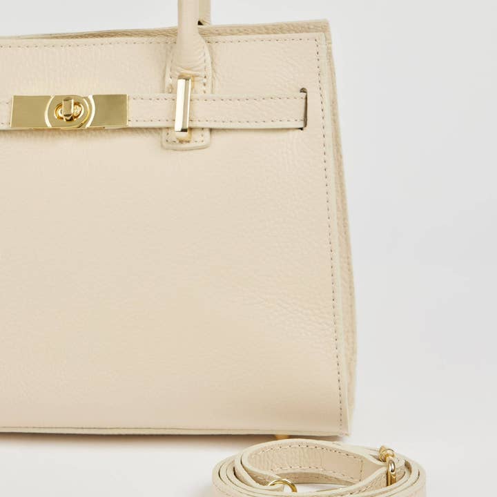 Prestige Milano - Wholesale Tote Bag - Women's - Borsa Grace in pelle Togo beige5