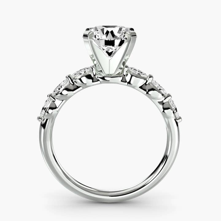 The Floral Accent Solitaire for wholesale by LooseDiamondNet