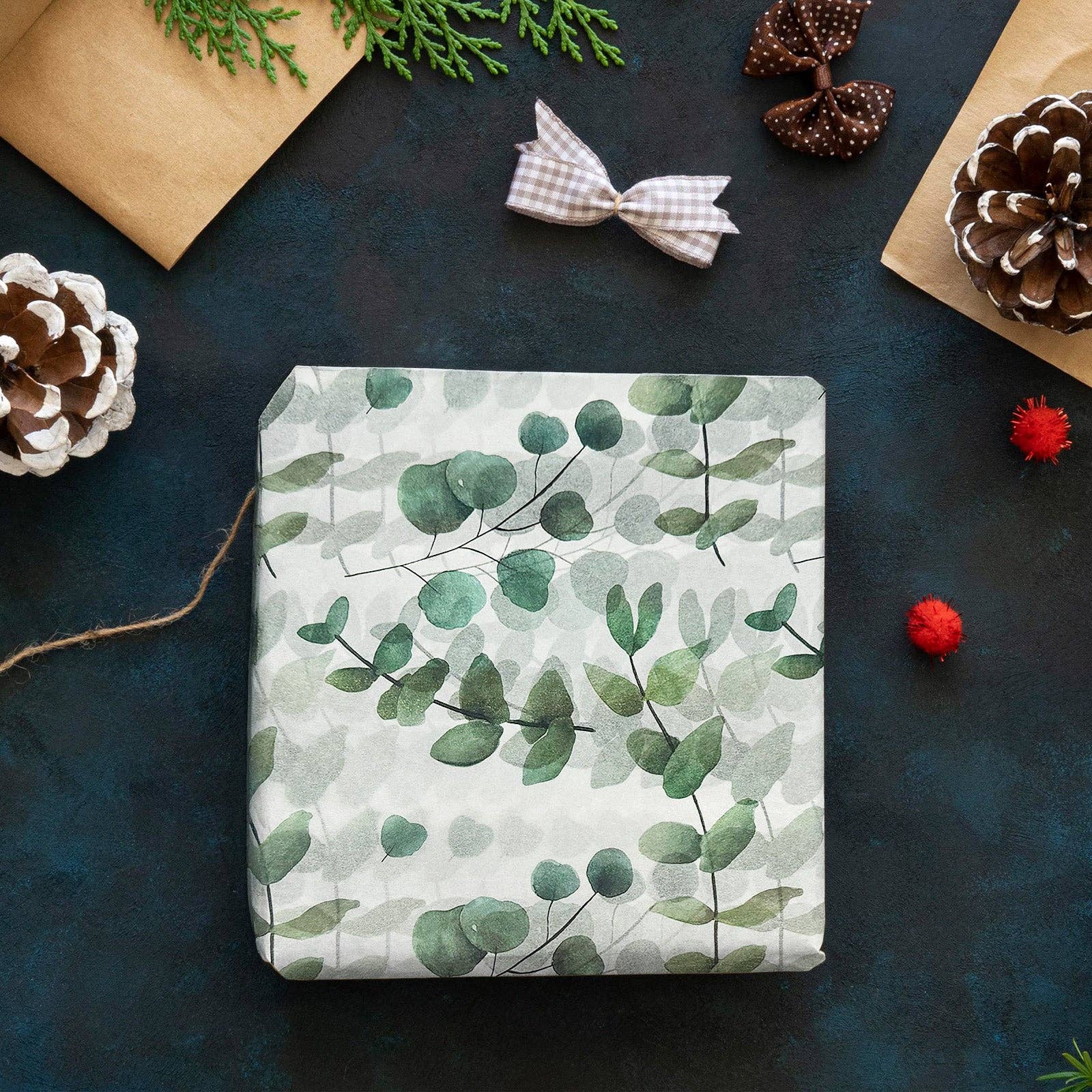 Wrapables.com - Vente Papiers de soie - Papier de soie Eucalyptus Wrapables 60 feuilles 13,75 x 19,755