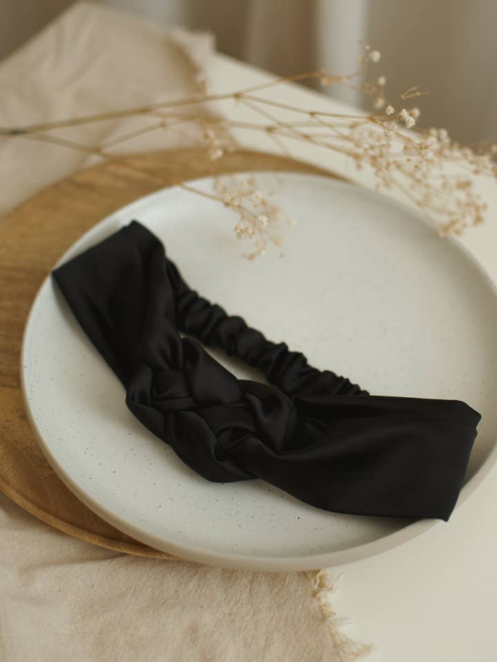 Satin braided headband for wholesale by Boutique Soha