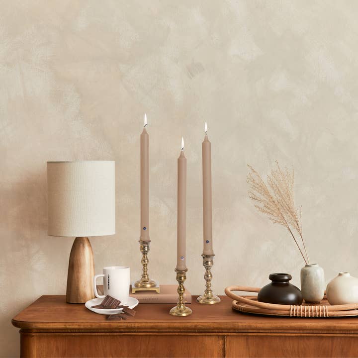 MVP Group International INC - Wholesale Tapered Candle/Candlestick - Mocha Unscented Classic Taper Colonial Candle, 12 inch2