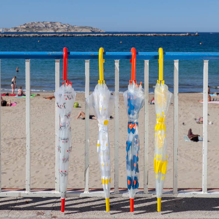 Mathilde Cabanas - Wholesale Umbrella - Kids - Child's transparent umbrella with blue flowers