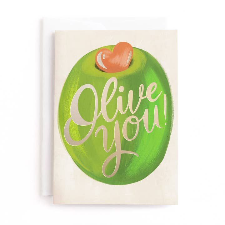 Olive You, Anniversary Greeting Card, Foil-Pressed for wholesale by Minted