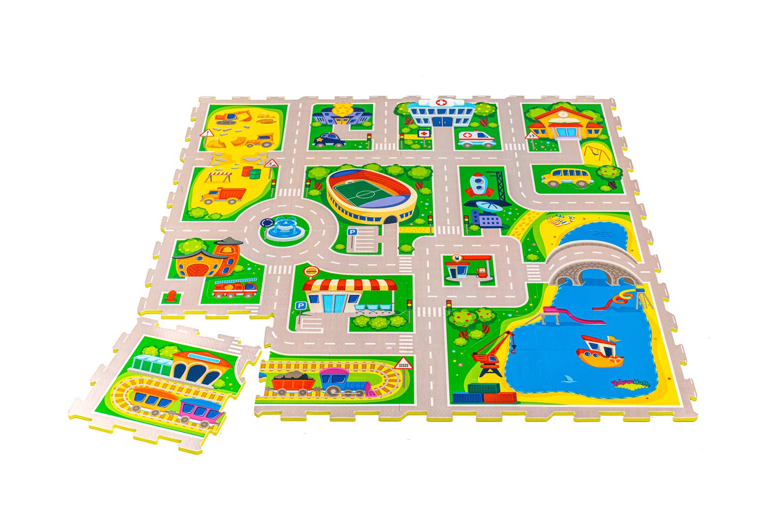 HM Hamburg Merchants GmbH – wholesale Play mat – Kids & baby – Hakuna Matte Foam Play Mat «City» 1.2 x 1.2 m5
